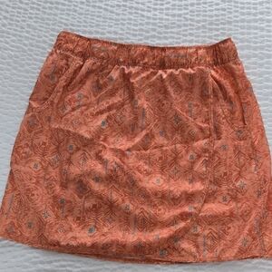 Orange Patterned Women's Skort